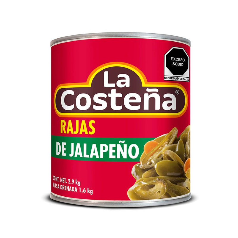 Chiles Jalapeños en Rajas La Costeña en Escabeche 2.8 kg