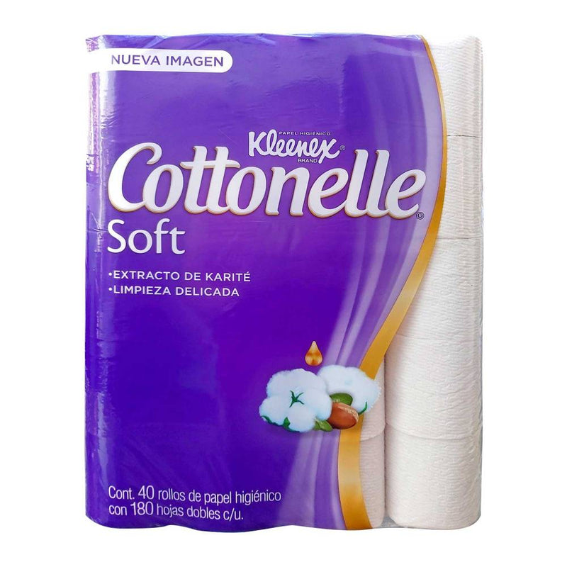 Papel Higiénico Kleenex Cottonelle Soft Care con 40 Rollos