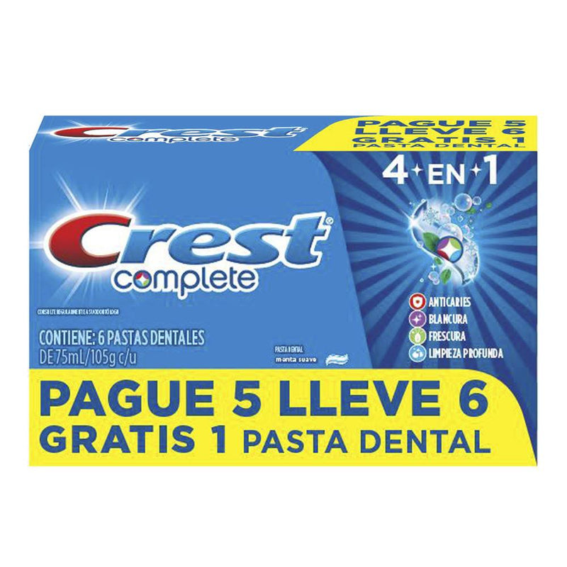 Crema Dental Crest Complete 6 pzas de 100 ml