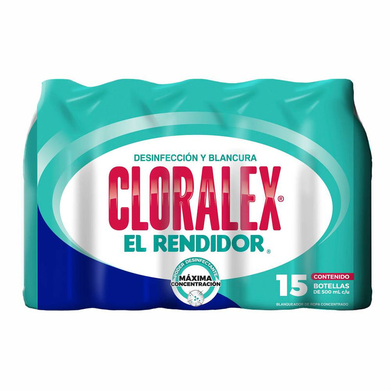 Blanqueador Líquido Cloralex El Rendidor 15 pzas de 500 ml