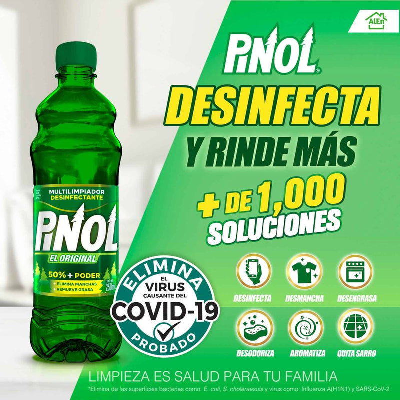 Multilimpiador Desinfectante Pinol El Original 20 pzas de 250 ml c/u