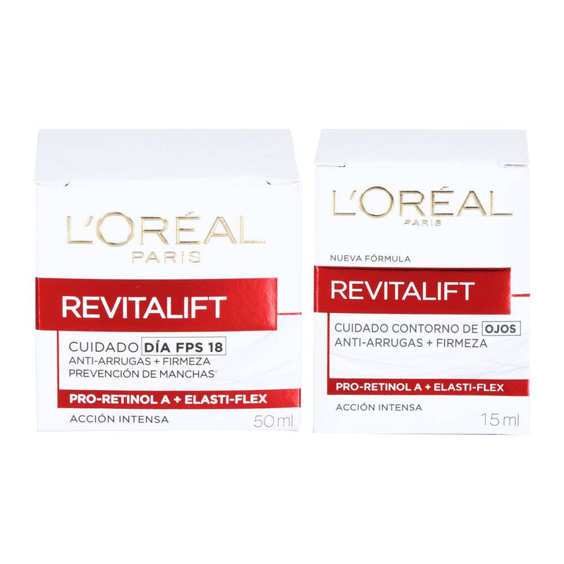 Crema Facial L'Oréal Revitalift Antiarrugas 2 pzas
