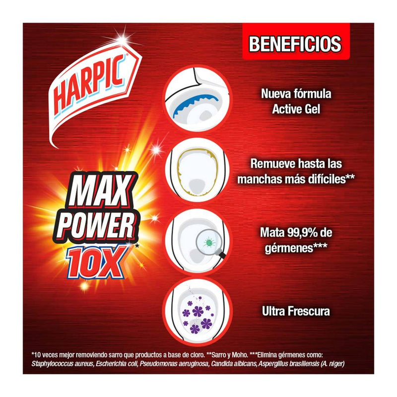 Limpiador Harpic Max Power 3 pzas de 750 ml