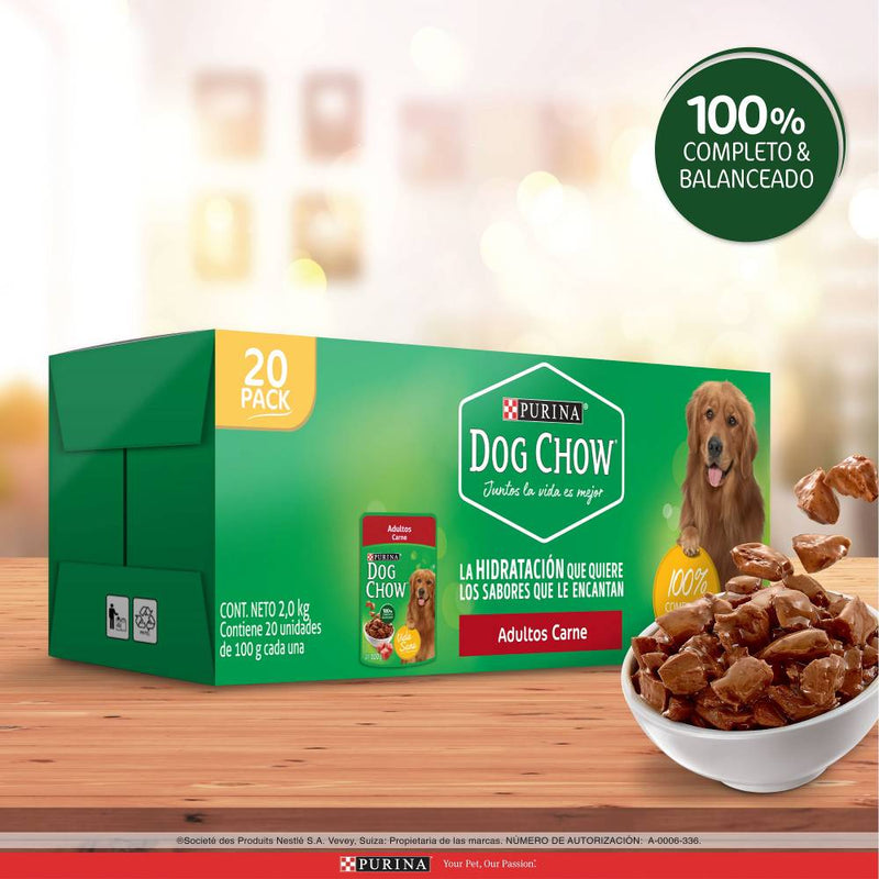 Alimento para Perro Purina Dog Chow Adultos 20 pzas de 100 g