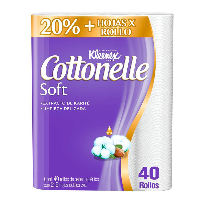 Papel Higiénico Kleenex Cottonelle Soft con 40 Rollos
