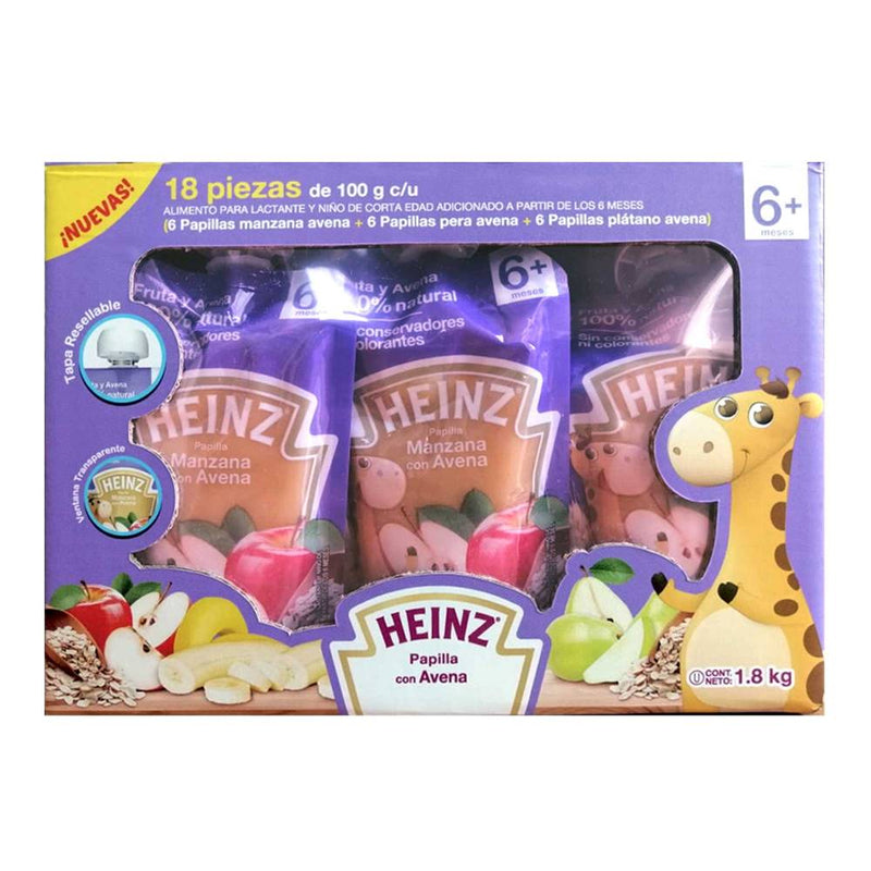 Papilla para Bebé Heinz con Avena 18 pzas de 100 g c/u